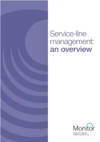 Service-Line Management: an Overview