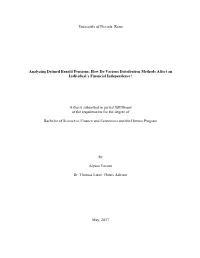 University of Nevada, Reno Analyzing Defined Benefit Pensions: How Do