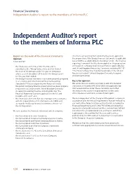 Independent Auditor's Report to the Members of Informa