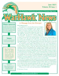 June 2021 Volume 20 Issue 1 Vision a Message from the Principal