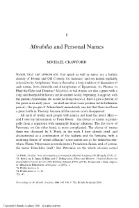 Mirabilia and Personal Names