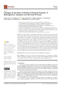 Changes in the Risk of Stroke in Dialysis Patients: a Retrospective Analysis Over the Last 40 Years