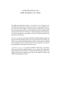 Constraints on the Waging of War
