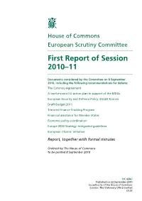 First Report of Session 2010–11