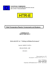 High-Temperature Reactor Components and Systems