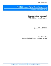Peacekeeping: Issues of U.S