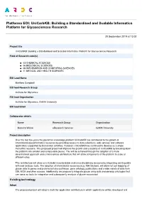 Unicarbkb: Building a Standardised and Scalable Informatics Platform for Glycosciences Research