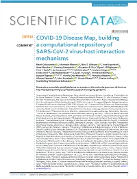 COVID-19 Disease Map, Building a Computational Repository of SARS