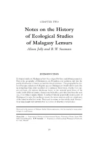 Jolly a & Sussman RW. 2007. Notes on the History of Ecological Studies