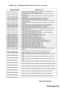 Pbh00005860 0001 Drawing List - Preliminary Design Phase Issue to Cec 11 July 2006