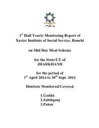 1 Half Yearly Monitoring Report of Xavier Institute of Social Service