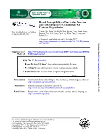Broad Susceptibility of Nucleolar Proteins and Autoantigens to Complement C1 Protease Degradation
