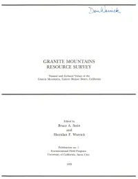 Granite Mountains Resource Survey