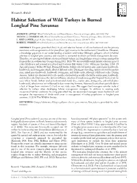 Habitat Selection of Wild Turkeys in Burned Longleaf Pine Savannas