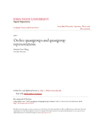 On Free Quasigroups and Quasigroup Representations Stefanie Grace Wang Iowa State University