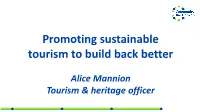 Sustainable Tourism to Build Back Better