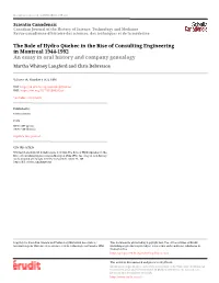The Role of Hydro Quebec in the Rise of Consulting Engineering