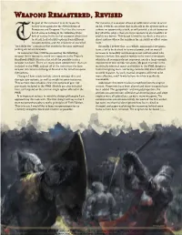 Weapons Remastered, Revised