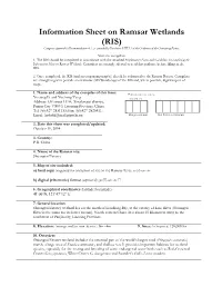 RIS) Categories Approved by Recommendation 4.7, As Amended by Resolution VIII.13 of the Conference of the Contracting Parties