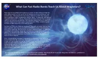 What Can Fast Radio Bursts Teach Us About Magnetars?