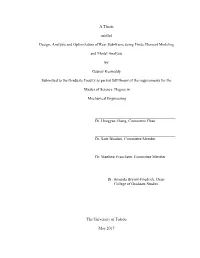 A Thesis Entitled Design, Analysis and Optimization of Rear Sub-Frame Using Finite Element Modeling and Modal Analysis by Gaurav