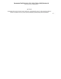 Harmonized Tariff Schedule of the United States (2020) Revision 26 Annotated for Statistical Reporting Purposes