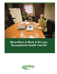 Move More at Work & Sit Less Occupational Health Tool