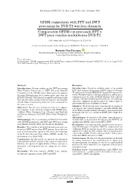 OFDM Comparison with FFT and DWT Processing for DVB-T2 Wireless Channels Comparación OFDM Con Procesado FFT Y DWT Para Canales Inalámbricos DVB-T2