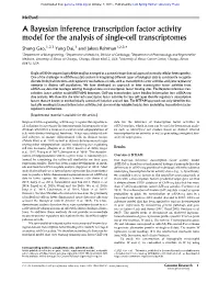 A Bayesian Inference Transcription Factor Activity Model for the Analysis of Single-Cell Transcriptomes