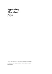 Approaching Algorithmic Power Luke Munn