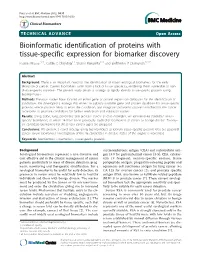 Bioinformatic Identification of Proteins with Tissue-Specific Expression For