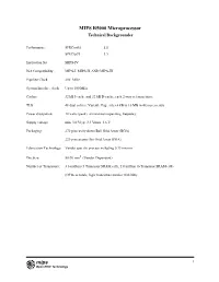 MIPS R5000 Microprocessor Technical Backgrounder