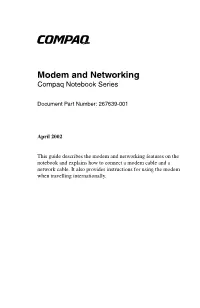 Modem and Networking Compaq Notebook Series