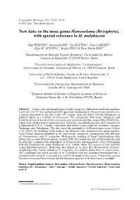 New Data on the Moss Genus Hymenoloma (Bryophyta), with Special Reference to H