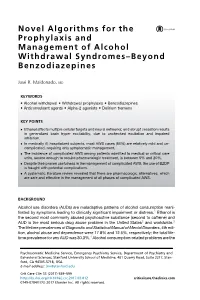 Novel Algorithms for the Prophylaxis and Management of Alcohol Withdrawal Syndromes–Beyond Benzodiazepines