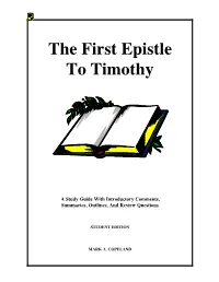 The First Epistle to Timothy