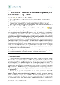 Understanding the Impact of Tourism in a City Context