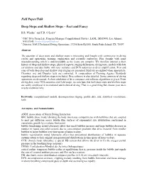 Full Paper/Talk Deep Stops and Shallow Stops – Fact and Fancy