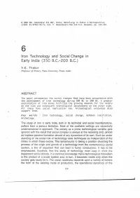 Iron Technology and Social Change in Early India (350 B.C.-200 B.C.)