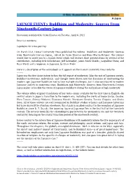 LAUNCH EVENT&gt; Buddhism and Modernity: Sources From