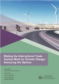 Making the International Trade System Work for Climate Change: Assessing the Options