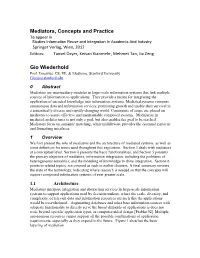 Mediators, Concepts and Practice Gio Wiederhold