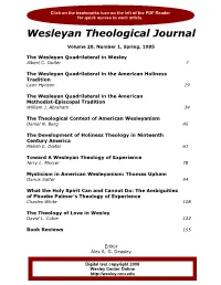 The Wesleyan Quadrilateral in Wesley Albert C