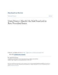 United States V. Mandel: the Mail Fraud and En Banc Procedural Issues