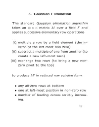 3. Gaussian Elimination