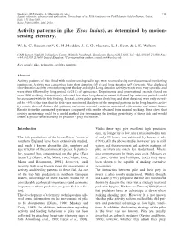 Activity Patterns in Pike (Esox Lucius), As Determined by Motion- Sensing Telemetry