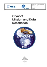 Cryosat Mission and Data Description Document