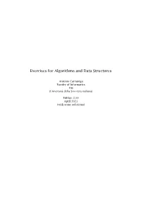 Exercises for Algorithms and Data Structures