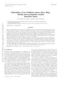 Habitability of the Goldilocks Planet Gliese 581G: Results from Geodynamic Models