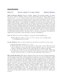 Math 171 Abstract Algebra I: Groups & Rings Shahriar Shahriari